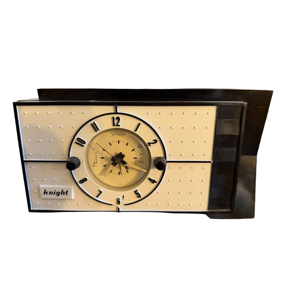 Vintage Knight Clock Radio 83Y737 Allied Radio Corp Telechron MCM Untested